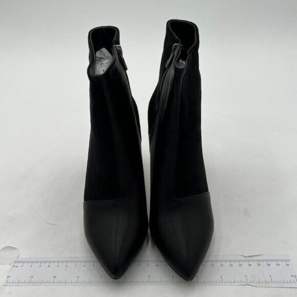Womens Ankle Boots Pointed Toe Side Zipper Heeled Booties Party Dress Stiletto B - Picture 2 of 7